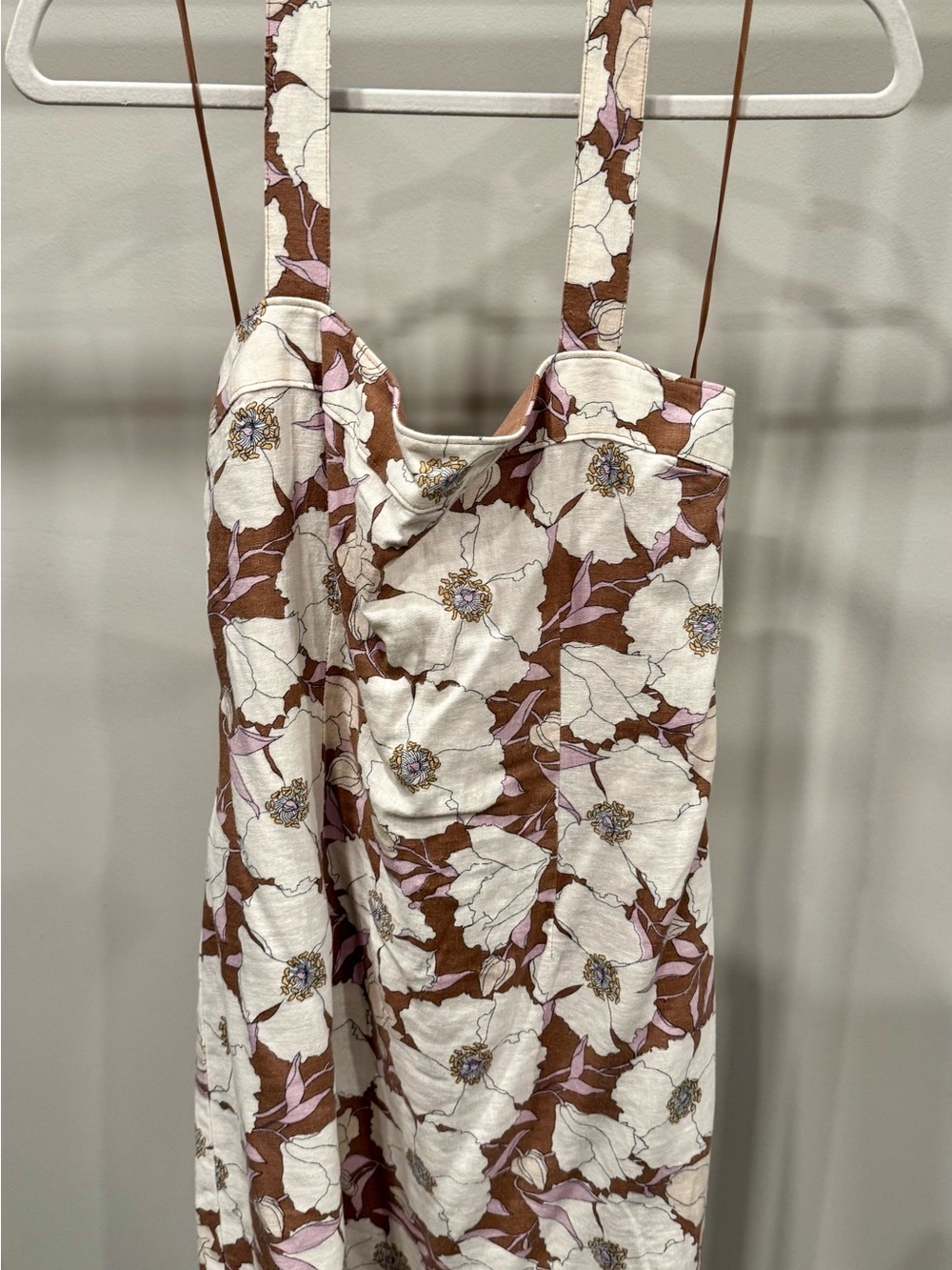 Abercrombie & Fitch Brown Floral-Trim Dress